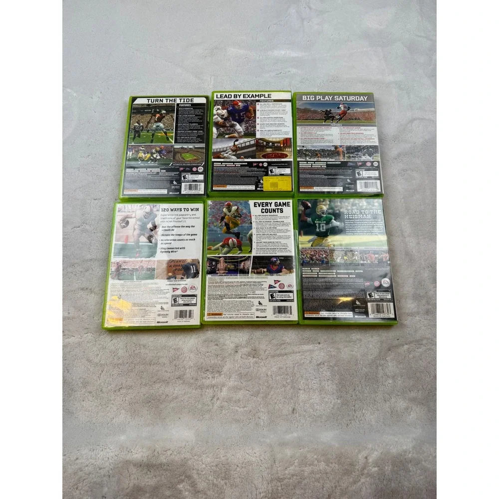 Xbox 360 NCAA Football Game Bundle EA Sports 07 08 09 10 11 13 Lot‎ of 6 Games